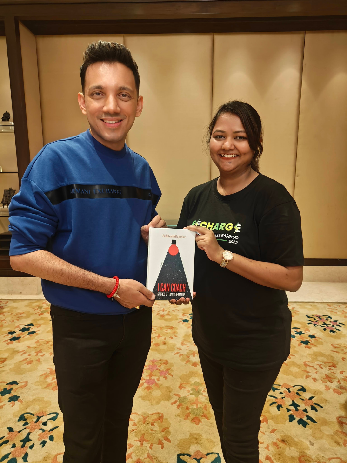 Rahath Afroz with Siddharth Rajsekar at the I Can Coach book launch
