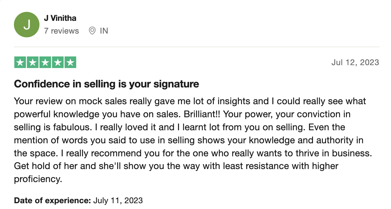 Review from J Vinitha