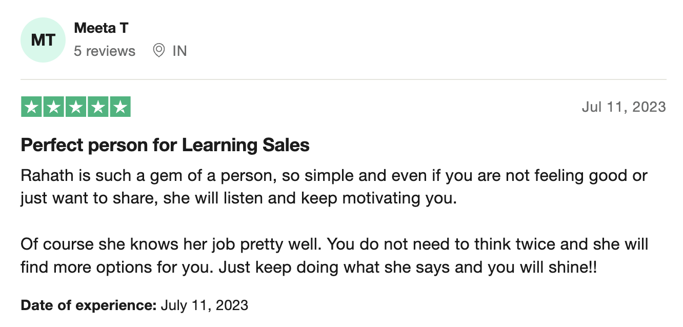 Review from Meeta T