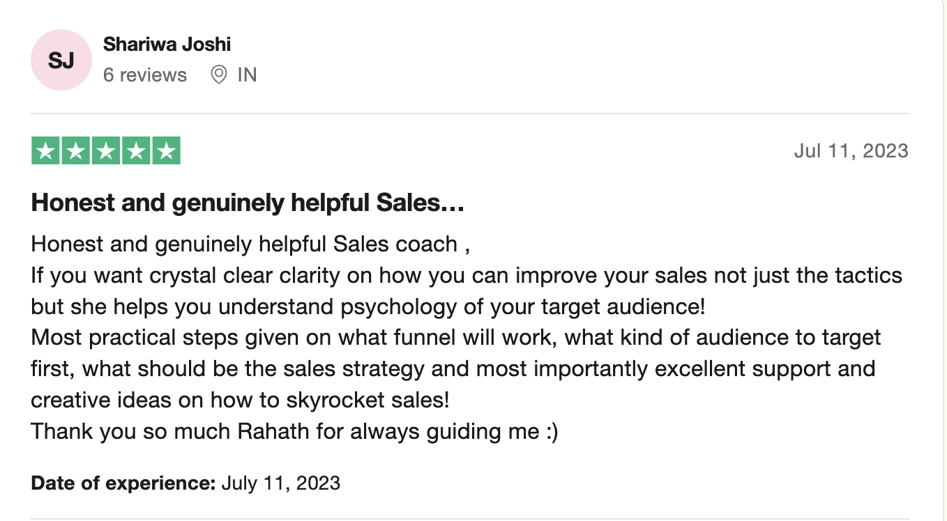Review from Shariwa Joshi